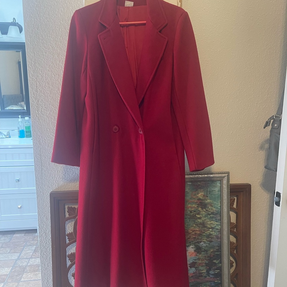 Elegant Red Long Coat